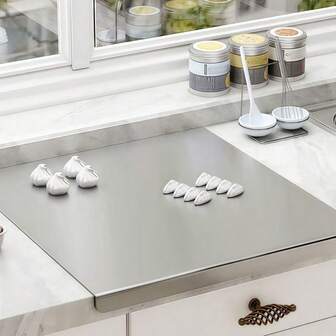 1 件装豪华不锈钢砧板 - 防霉耐用滚轮式砧板 - 家庭厨师和烹饪爱好者的必备厨房工具，适用于肉类、奶酪、面包、蔬菜和水果的不锈钢切菜板，家用、宿舍适用，厨房小工具，家居礼品