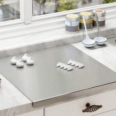 1pc Luxury Stainless Steel Cutting Board - Anti-Mold Butcher Block Rolling Surface - Essential Kitchen Tool For Home Chefs And Cooking Enthusiasts, Stainless Steel Chopping Board For Meat, Cheese, Bread, Vegetables And Fruits, Cutting Board For Home, Dorm, Kitchen Gadget, Gift For Home