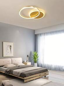 Modern Dimmable LED Ceiling Light, Providing Neutral Light, Warm Light And Warm White Light 3 Modes. Single Ring Design, With Luminous Base (Gold, Black, White), Suitable For Bedroom, Living Room, Foyer, Corridor And Dining Room. Minimalist And Fashionable, 110-240V Voltage, Easy Installation, Wide Lighting Coverage. - Multicolor - View 4