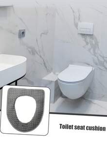 Toilet Seat Cushion, Non-Electric Washable Soft Plush Bathroom Accessory, Suitable For All Toilet Shapes,Hook And Loop Design, Easy To Install And Remove (Can Be Washed Repeatedly) Usable All Year Round - Grey - View 2