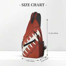 Football Print Sling Bag For Women Crossbody Bag Leather Texture American Football Pattern Sports Ball Sling Backpack For Men Rugby Ball Print Shoulder Bag Gym Sports Travel HiFKing Daypack - OrangeWhite - View 3