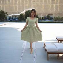 Junior Lace Dress - Mint Green - View 1
