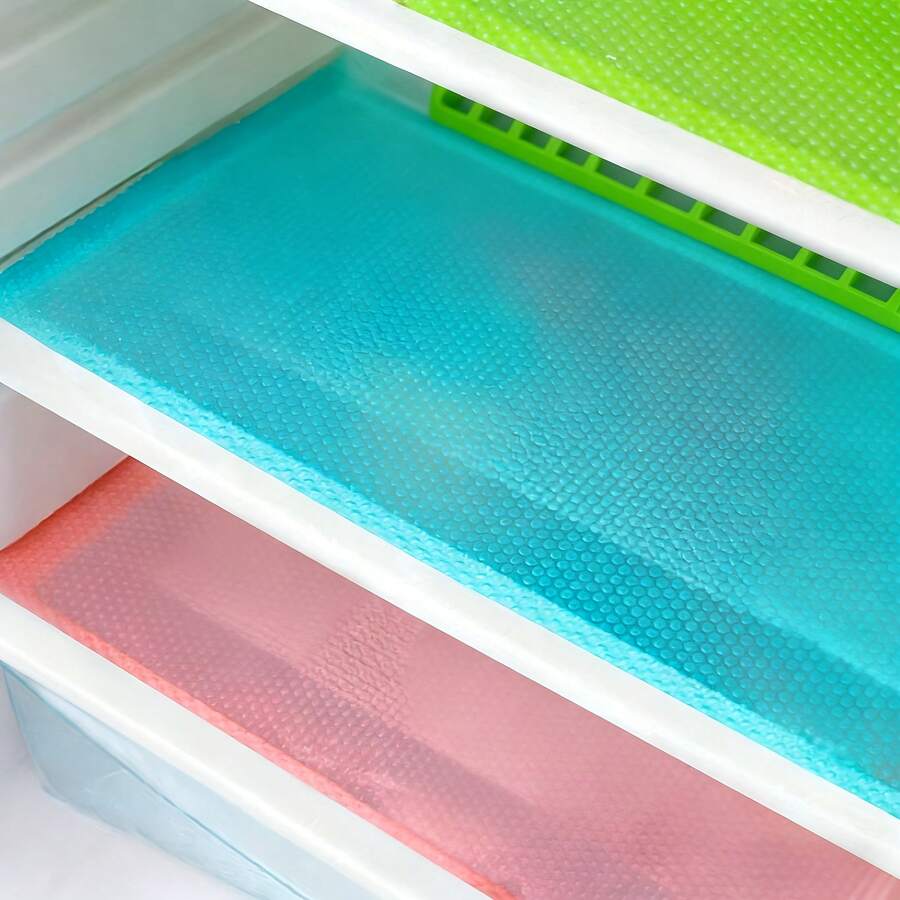 8pcs Washable Refrigerator Mats, Fridge Shelf Liners, Refrigerator Cover Pads, Glass Shelf Cabinet Drawer Mats (8pcs Mixed Colors),Women's Day,Travel Essentials,Wedding Favours,Y2k,Bedroom,Car Accessories Women,Kitchen Decor,Wedding,Y2k,Party - Multicolor - View 1