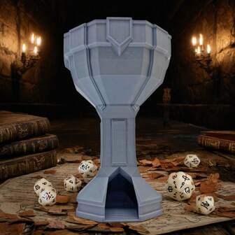 Protector's Crown Trophy Dice Tower, D&D RPG Tabletop Game Accessories (Random Color Dice Included), Suitable For Board Game & Role-Playing Enthusiasts 14+, Ideal For Game Room Decor, Crafts, Hobby Models, Game Room Supplies, Gifts