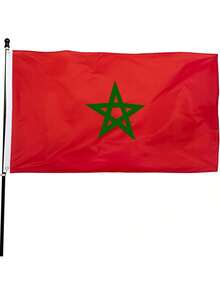 EstiloDANF - Bandera De Marruecos De PoliéSter Grueso De 3 X 5 Pies, Resistente A La DecoloracióN, Ojales De LatóN, Cabecero De Lona Con Banderas Nacionales MarroquíEs Con 3 X 5 PiesVersióN Mejorada - 1 - Ver 2