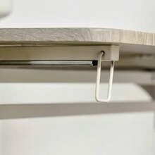 HOMCOM 3-Piece Dining Set With 2 Chairs And 1 Table, Folding Tabletop, 120 X 60 X 75 Cm, Steel, MDF, Natural White, Ideal For The Kitchen And Dining Room - Apricot - View 7