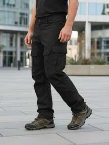 Men's Tactical Cargo Pants 8 Multi-Pocket Loose Fit Lightweight Ripstop Outdoor Hiking Military Combat Work Trousers With Large Pockets For Daily Wear Streetwear Jogger Durable Comfort Fit,Pants For Men - 黑色 - 查看 1