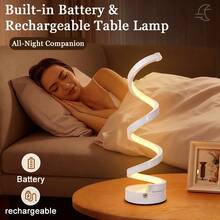 Classic Retro Touch Sensor Spiral Desk Lamp - 3 Color Temperatures LED Bulb, USB-C Port, Modern Minimalist Design, Suitable For Bedroom, Study, Living Room, Ideal Valentine's Day Gift - Multicolor - View 2