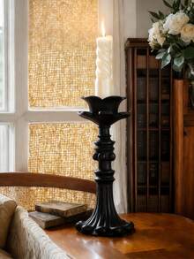 Portavelas negro vintage - Diseño clásico tallado, adecuado para colocar en la mesa del comedor, estantería de la sala de estar y mesa de café. Puede sostener velas de pilar para agregar una atmósfera cálida y elegante, un artículo de decoración del hogar popular para crear un ambiente de iluminación de moda. - Multicolor - Ver 15