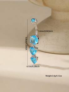 1pc Sexy & Glamorous Heart Shaped Navel Piercing Jewelry, Suitable For Daily Wear, Beach, Party Outfits