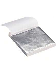 EstiloVILLCASE Hojas De Papel Plata 100 Piezas 3.74X3.34 Pulgadas Papel Foil Plateado Para Manualidades DecoracióN UñAs Arte PinturaVersióN Mejorada - Pago - Ver 1