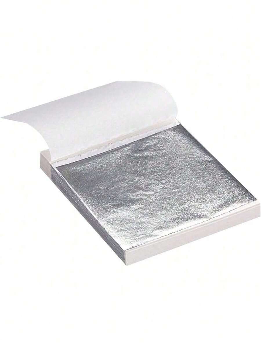 EstiloVILLCASE Hojas De Papel Plata 100 Piezas 3.74X3.34 Pulgadas Papel Foil Plateado Para Manualidades DecoracióN UñAs Arte PinturaVersióN Mejorada - Pago - Ver 1