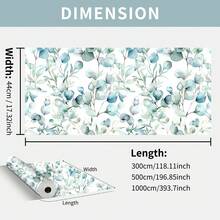 1 Rolo de Papel de Parede Autoadesivo com Estampa de Folhas de Eucalipto em Azul Menta, 44 x 1000 cm (17,32 x 393,70 polegadas), Impermeável, Fácil de Aplicar, Removível, Decoração para Casa, Estilo Boêmio Minimalista, Adesivo de Vinil para Parede, Fácil de Instalar, Ideal para Cozinha, Sala de Estar, Quarto, Banheiro, Sala de Jantar, Escritório, Escola, Armários, Mesas e Renovação de Móveis. - Azul Menta - Ver 8