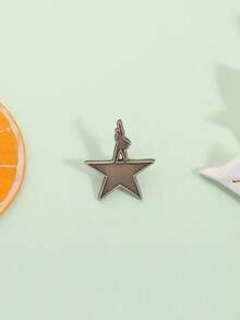 Broche rétro en métal avec étoile émaillée, silhouette humaine en alliage, badge de revers, sac à dos, accessoire de mode, bijou, cadeau pour les amis - Multicolore - Voir 6