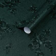 Dimoon 17.7''x236'' Green Peel And Stick Wallpaper Gothic Floral Wall Paper Contact Paper Closeout Renter Friendly Modern Se- Adhesive Damask Cabinet Vinyl Roll(236''x17.7'', Green Floral Textured) - Green - 查看 1
