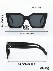 4pcs Vintage Rectangular Large Frame Eyeglasses Set, Fashion Eyewear Combo For Women, Suitable For Summer Beach Travel Party, Daily Wear Gift - Multicolor - View 4