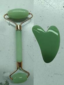 面部美容按摩工具套装，包含滚轮、按摩板、背部刮痧板，粉色和白色可选 - 彩色 - 查看 13