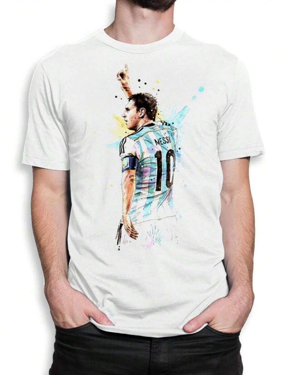 Lionel Mesi Art T-Shirt Men39s And Women39s Sizes - trắng - Xem 1