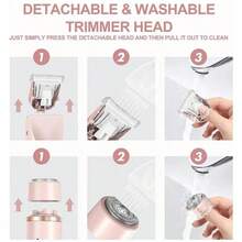 2-In-1 Dual-Head Shaver - Rechargeable Electric Hair Remover For Smooth Skin - Hồng - Xem 7