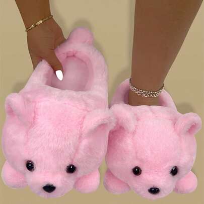 Autumn/Winter, Spring Festival New Cartoon Cotton Slippers, Halloween, Christmas Gift, Women Cute Plush Warm Comfortable Lightweight Non-Slip Thick Sole Home Party Couple Soft Cute Small Koala Indoor Warm Winter Shoes