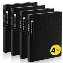 4 Pack Binder With Plastic Sleeves 18-Pocket, Displays 36 Pages, Sooez 8.5x11 Presentation Folders With Clear Sheet Protectors, Art Portfolio Binder For Certificate & Office Project Folder - 黑色的 - 查看 1