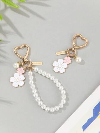 1pc Sakura Casual Bohemian Party Street Elegant Acrylic Keychain, Valentine's Day Gift