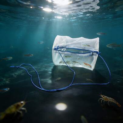 1pc White Fishing Net, Cylindrical Fish Net Trap