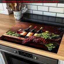 (Hot! ! ! ) 1pc Flat Stove Protection Pad, Rubber Anti-Slip Heat-Resistant Cover Pad For Kitchen Utensils, Suitable For Induction Cookers, Glass Stoves, Multifunctional Scratch-Resistant Pads, And Can Be Used As Mouse Pads For Ovens, Washing Machines And Dryers, And Kitchen Decoration. - Multicolor - View 3