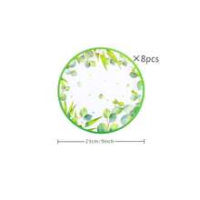 Vine Pattern Disposable Tableware Set, Including 7/9 Inch Paper Plates, Paper Cups, Paper Napkins, Suitable For Birthday Parties, Festivals, Gatherings, Picnics, Celebration Events, Wedding Tea Parties, Graduation Ceremonies Disposable Party Supplies - Multicolor - View 7