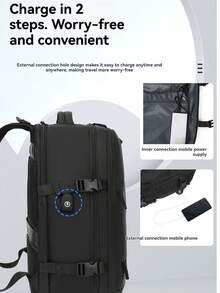 1pc Black Campus Backpack, Handheld Luggage 40x20x25 Ruian Airlines Travel Backpack Small Airplane Luggage Men's Backpack Women's, 14-Inch Laptop Backpack For School, Hiking, Work, Suitable For Office, Outdoor, Travel, College, Elementary, Middle, High School, Business, Commuting, Sports - Baby Blue - View 2