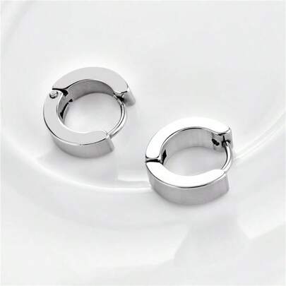 زوج من أقراط الحلقة البسيطة، أقراط حلقة عصرية مناسبة للاستخدام اليومي للجنسين