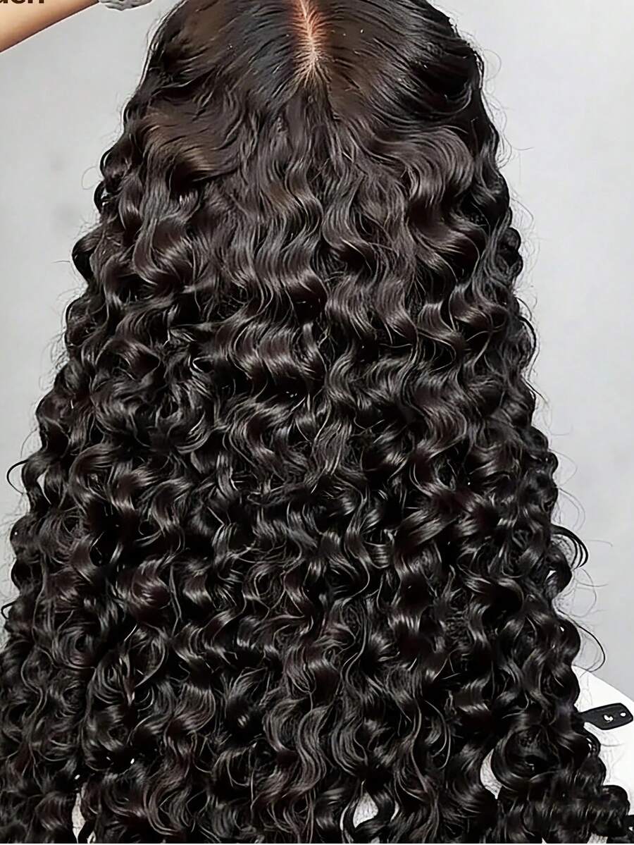 40 Inch Put On And Go Glueless Human Hair Wig Deep Wigs Human Hair 5x5 HD Lace Closure Transparent 250% Density Pre Plucked Pre Cut With Invisible Bleached Knots 3s Ready To Wear Silky Straight Wigs For Beginners Natural Black Color No Glue Needed - Natural Black - Xem 1