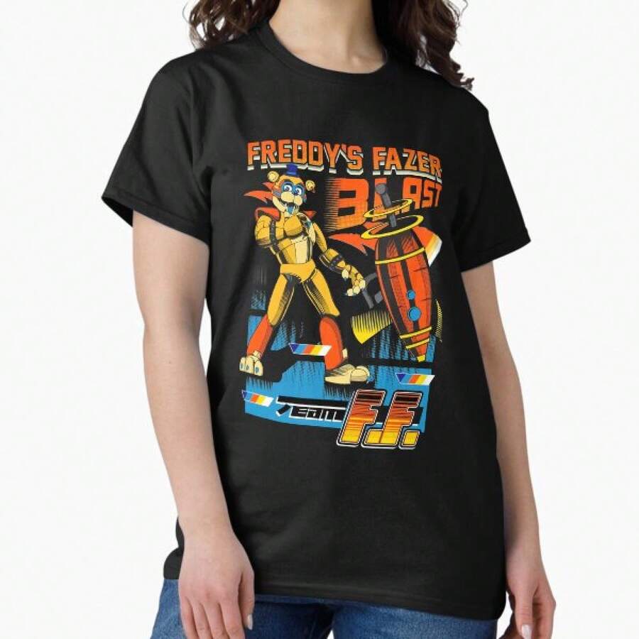Feddy Fazer Blast Team Robot Classic T-Shirt Women's Basic Cotton T-Shirt - Soft Breathable Tee For Daily Casual Wear - màu đen - Xem 1