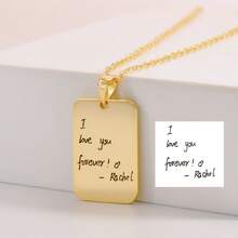 1 pieza Collar personalizado con nombre escrito a mano, Collar de firma personalizada, Grabado con tu propia caligrafía, Collar conmemorativo, Joyería escrita a mano, Regalo del Día de San Valentín, Regalo personalizado, Regalo de aniversario - Multicolor - Ver 4