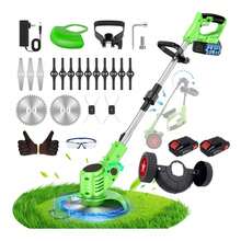 Desbrozadora Electrica Inalambrica 4 En 1, Podadora Electrica Y Cortadora De Pasto Para Jardin; Desbrozadora Pasto Telescopica Con Cabezal 0-90°, Podadora Cesped Ligera Con Bateria Recargable Potente - Verde oscuro - Ver 11