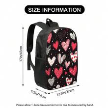 One Piece/Single Piece/Single - Valentine's Day Heart-Shaped Backpack, Suitable For Travel And Daily Use - Lightweight School Bag With Adjustable Shoulder Straps And Zipper Closure, Cute Heart-Shaped Print, Suitable For Teenagers - Mix - View 12
