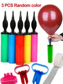 3pcs/Set Balloon Inflator, Balloon Tying Tool, Balloon Clip Combo, Portable & Practical, Easy To Set Up Scenes, Manual Air Pump, Portable Foot Pump, Balloon Blower, Suitable For Birthday, Celebration, Wedding, Balloon Inflation (Random Color) - Multicolor - View 15