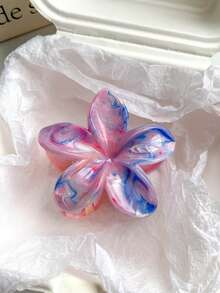 4个/1个 7.8厘米/3.07英寸芙蓉花造型塑料发夹，透明、白色、粉色、樱桃色可选，轻巧，适合日常佩戴、休闲、派对、通勤、海滩、度假、扎马尾、盘发、洗脸、化妆等场合，是时尚发饰、优雅发爪的夏季必备单品。 - 彩色 - 查看 4