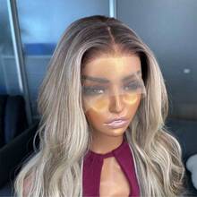 13x4 Synthetic Lace Front Wig, Ombre Gold, 24 Inches Long, Wavy Curly, Glueless Kanekalon Material, Durable Synthetic Wig, Free Part, 150% Density, Suitable For Women's Daily Wear, Natural Soft Appearance, Easy To Wear And Remove, Beginner Friendly - Blonde Ombre - View 10