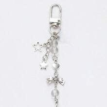 1pc Y2K Style Star Keychain Women's Sweet & Cute Silver Star & Bowknot Design Phone Strap/Fashion Charm/Keychain For Daily Use Best Gift For Friends Casual Id Badge Holder Keychain Accessories Key Chains For Women - 彩色 - 查看 1