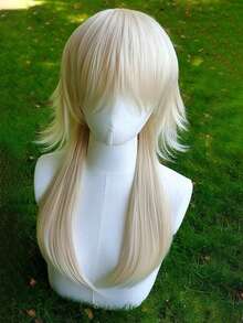 26 Inch Wig, Jellyfish Hairstyle, Wolf Tail, Natural Fluffy, Seamless Design, Suitable For Daily Wear, Multi-Purpose Cosplay, Fried Dough Twist Braid, Full Head Wig Set, Realistic Wig - Multicolor - View 13