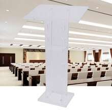 SENDERPICK 1PCS Podium Curved Pedestal Pulpit Conference Lectern Stand Podium NEW - Clear - View 4