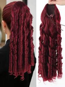 Wavy Hair Ponytail Extensions Wig Synthetic Drawstring Roman Curl Ponytail Hairpiece With Combs Ringlet Curl Hair For Women Wear - Multicolor - View 11