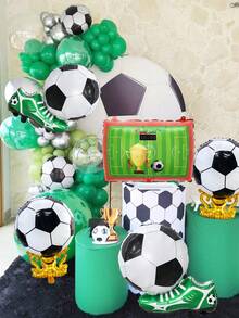 5pcs/Set Football Party Balloon Set, Includes Football Field, Football Shoes And Football Cup Foil Balloons, Suitable For Football Matches, Birthday Party Decorations, Football Theme Parties, Home Decor, Sports Theme Events, Sports Decorations, Football Indoor And Outdoor Atmosphere Photography Props, Sports Competition Celebration Parties - Multicolor - View 4