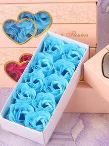 10个/套 双心玫瑰香皂花礼品，摄影道具，永生逼真花卉礼盒，适合情人节、母亲节、感恩节等场合 - 彩色 - 查看 9