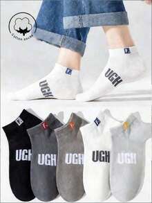 1/3/5 pares de calcetines invisibles de algodón para hombres, de color gris, transpirables y que absorben la humedad, adecuados para otoño, invierno, primavera y verano, para usar en deportes, negocios, casual y en cualquier temporada