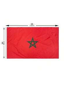 EstiloDANF - Bandera De Marruecos De PoliéSter Grueso De 3 X 5 Pies, Resistente A La DecoloracióN, Ojales De LatóN, Cabecero De Lona Con Banderas Nacionales MarroquíEs Con 3 X 5 PiesVersióN Mejorada - 1 - Ver 4