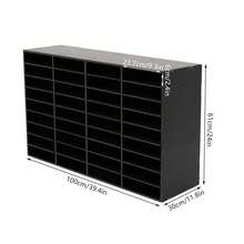 SENDERPICK Literature Organizer Desktop File Holder Office Mailbox 36-Compartment Desktop Literature Organizer Plastic File Office Storage Holder - Black - View 4
