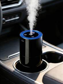 1 Set High-Value Black Car Humidifier & Essential Oil Diffuser With 6 Essential Oils, Fine Mist For Long-Lasting Fragrance, USB Ultrasonic Atomization, And Built-In LED Ambient Lighting. Compact And Portable, It's An Ideal Gift. Essential Oil Sets Available: (1 Oil Bottle + 1 Diffuser / 2 Oil Bottles + 1 Diffuser / 1 Oil Bottle). - A - View 1