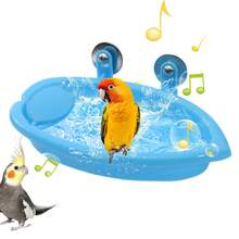 1个鸟浴盆/喂食盘！专为鸟类洗澡和沐浴而设计。这款多功能喂食盘防溅防漏，是饲养宠物鹦鹉的必备品。鸟类洗澡和喂食工具！ - 均碼 - 查看 5